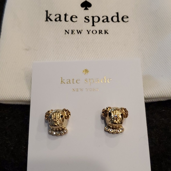 Kate Spade 5 crystal puppy stud earrings